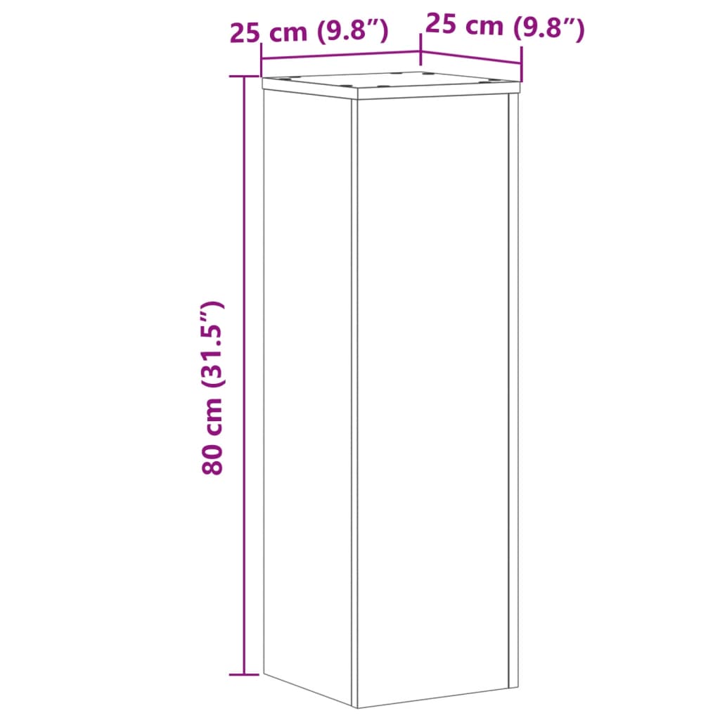 Plant Stand 2 pcs Smoked Oak Engineered Wood