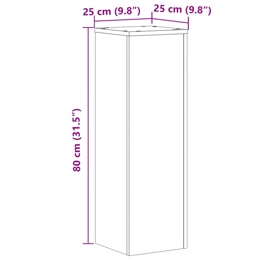 Plant Stand 2 pcs Grey Sonoma 25 x 25 x 80 cm Engineered Wood