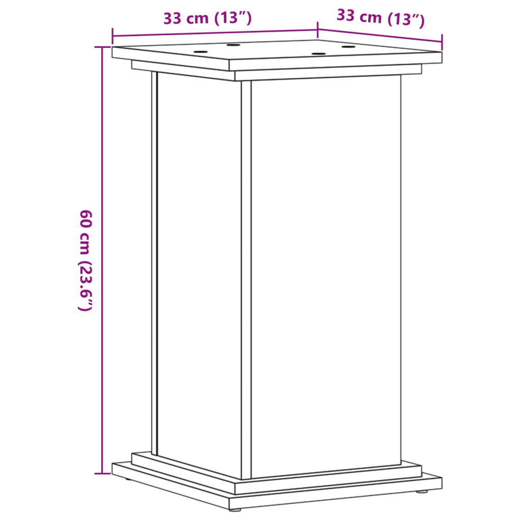 Plant Stand Grey Sonoma 33 x 33 x 60 cm Engineered wood
