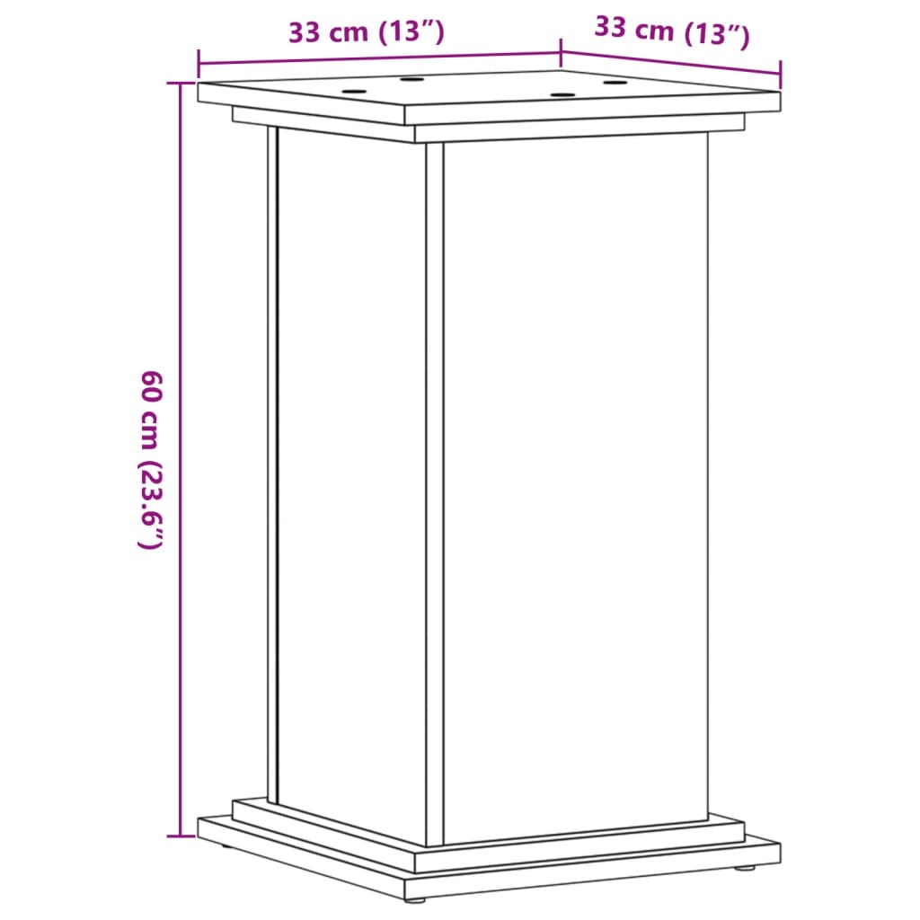 Plant Stand Brown Oak 33 x 33 x 60 cm Engineered wood