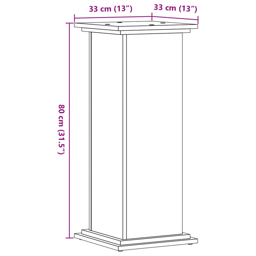 Plant Stand Concrete Grey 33 x 33 x 80 cm Engineered wood