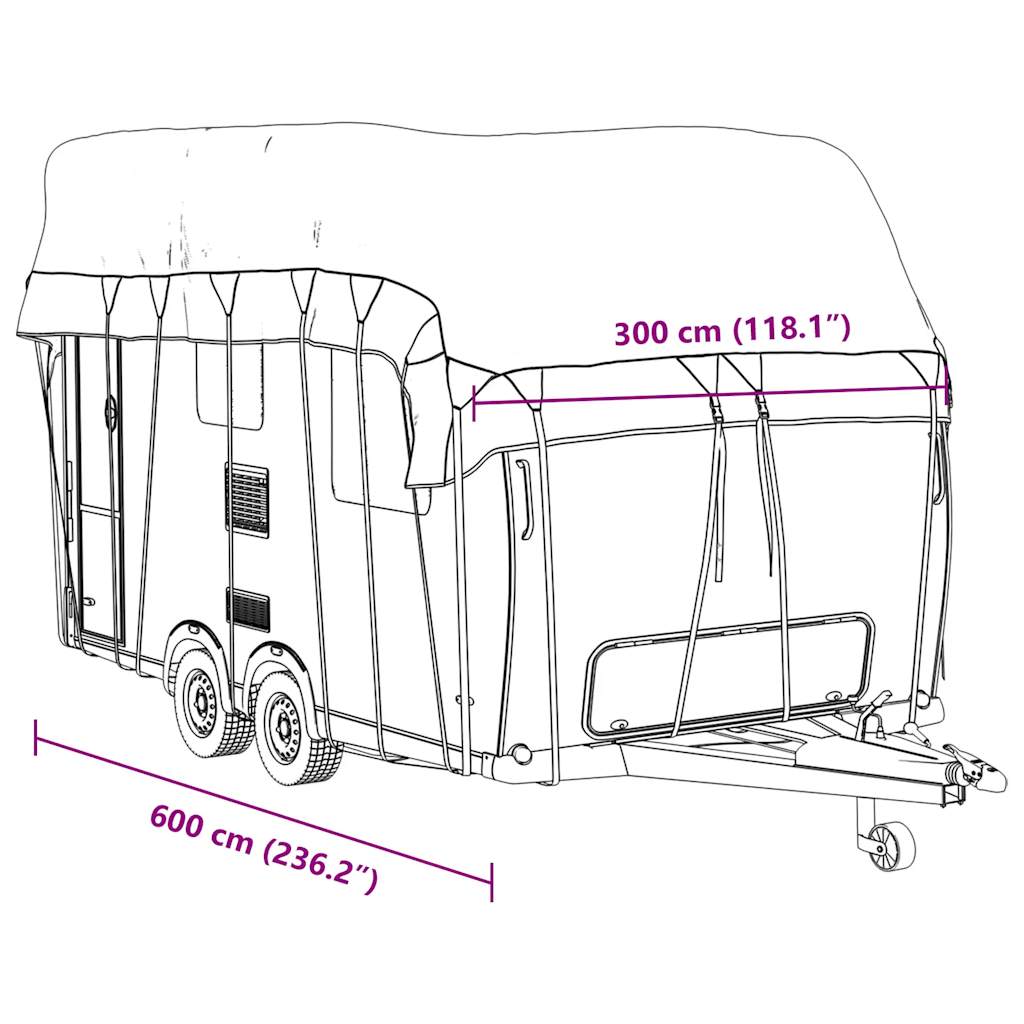 Caravan Roof Cover Grey 600x300 cm Non-woven Fabric