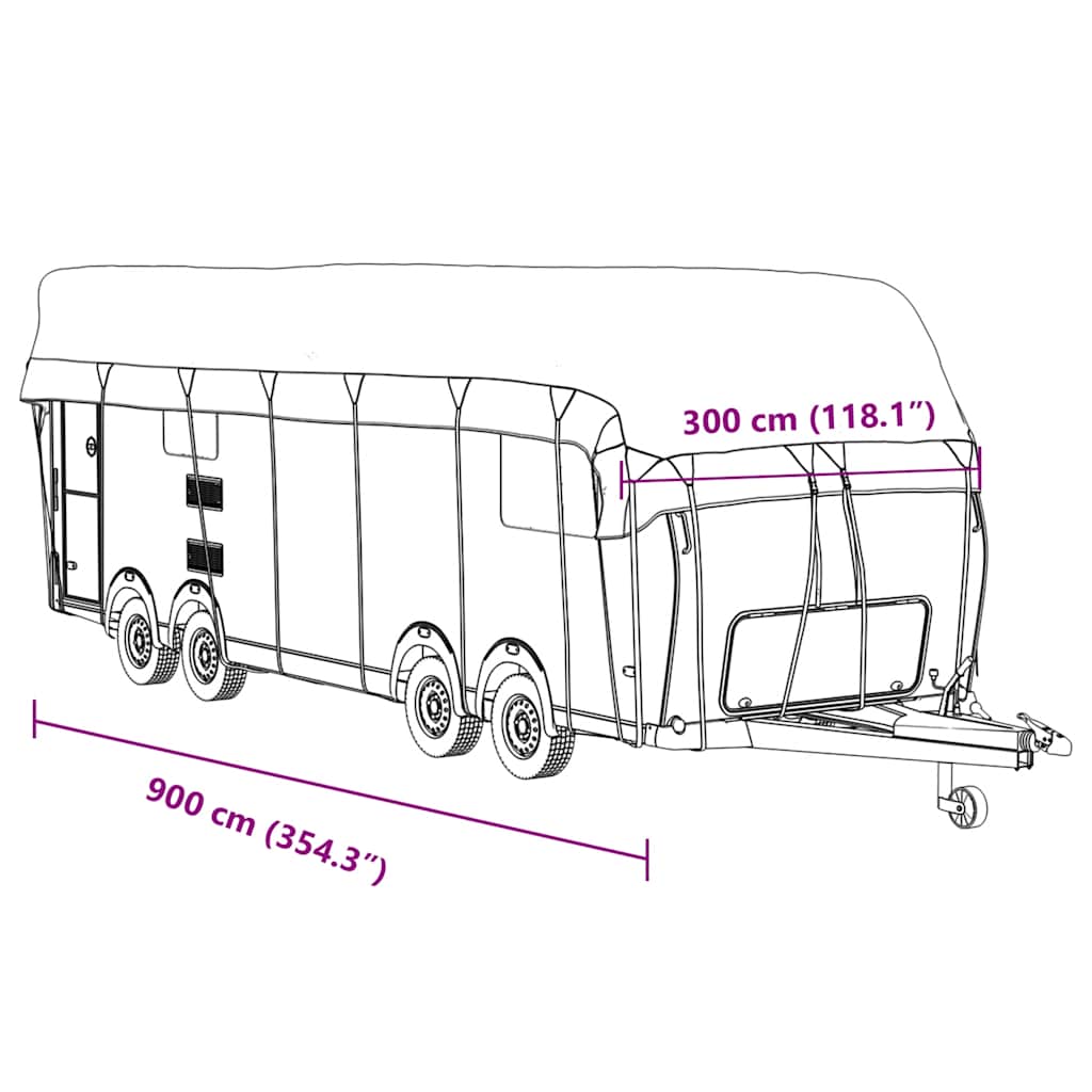 Caravan Roof Cover Grey 900x300 cm Non-woven Fabric