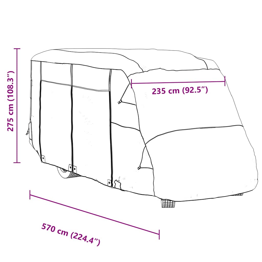 Motorhome Covers Grey 570x235x275 cm Non-woven Fabric