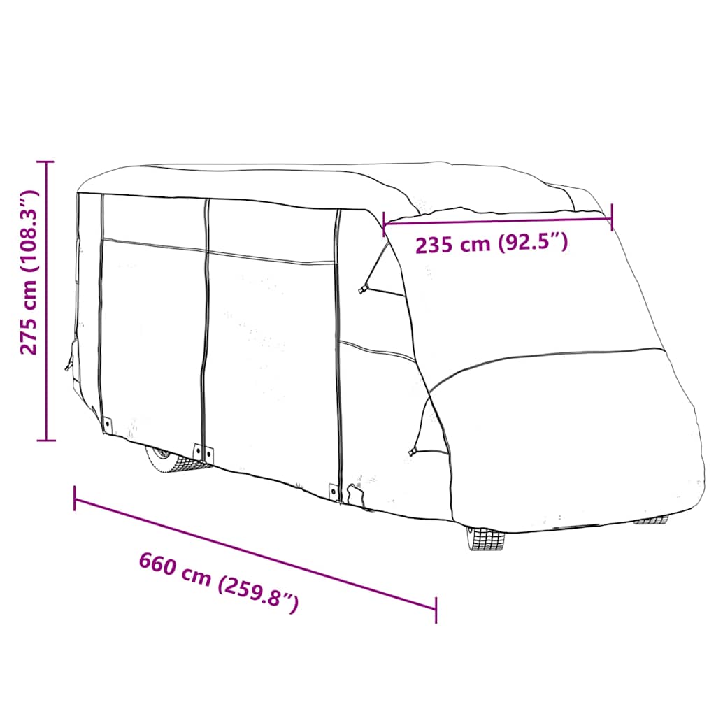Motorhome Covers Grey 660x235x275 cm Non-woven Fabric