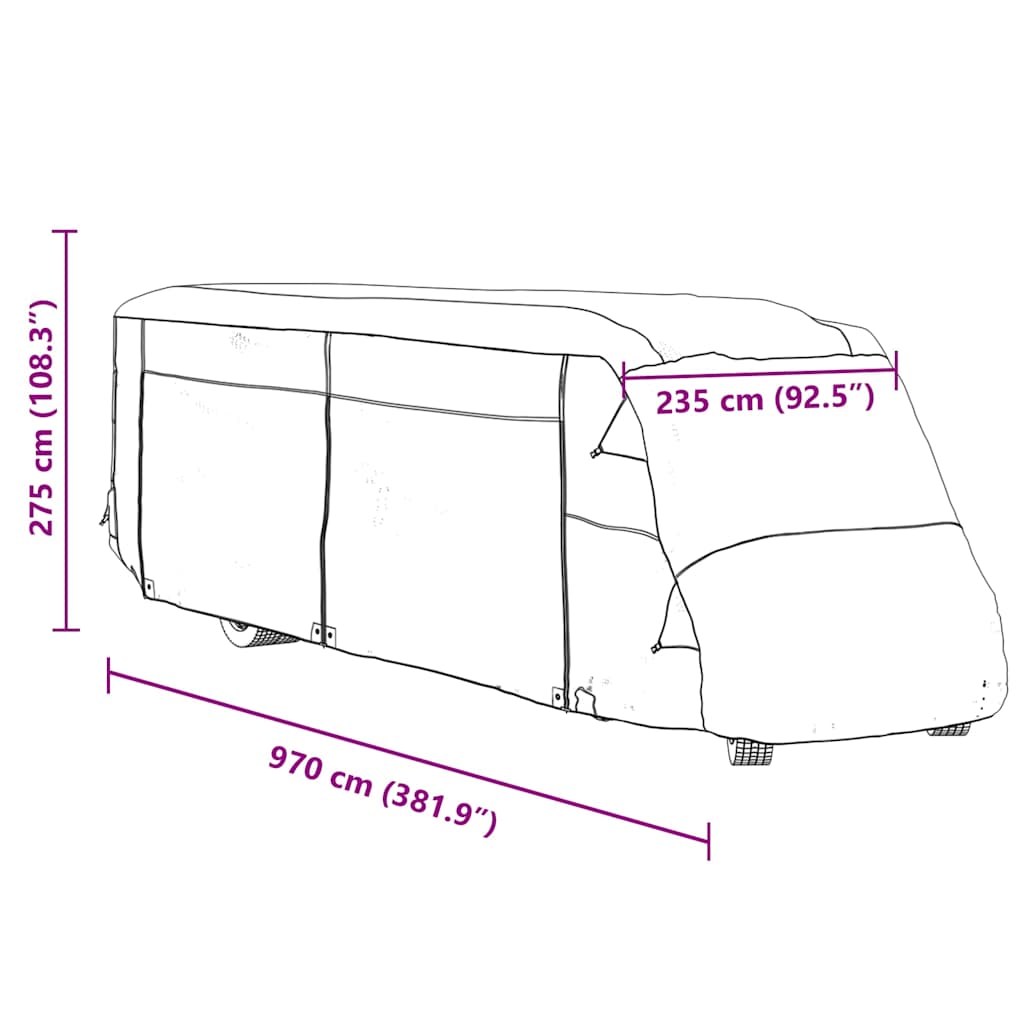Motorhome Covers Grey 970x235x275 cm Non-woven Fabric