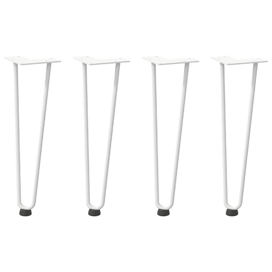Hairpin Legs for Coffee Table 4 pcs White 42 cm Solid Steel