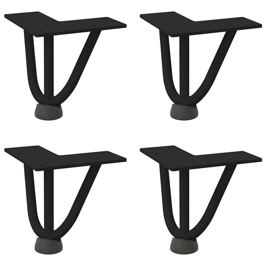 Hairpin Legs for Coffee Table 4 pcs Black 10 cm Solid Steel