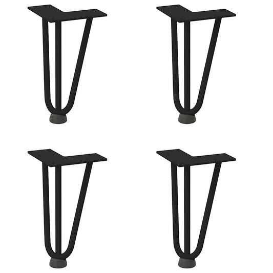 Hairpin Legs for Coffee Table 4 pcs Black 20 cm Solid Steel