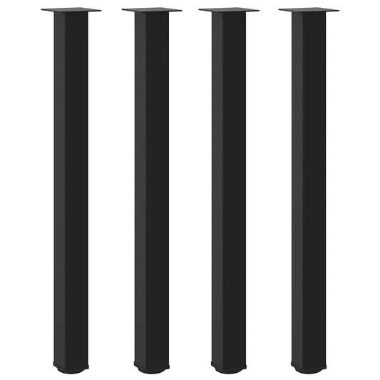 Bar Table Legs 4 pcs Black 110-112 cm Steel