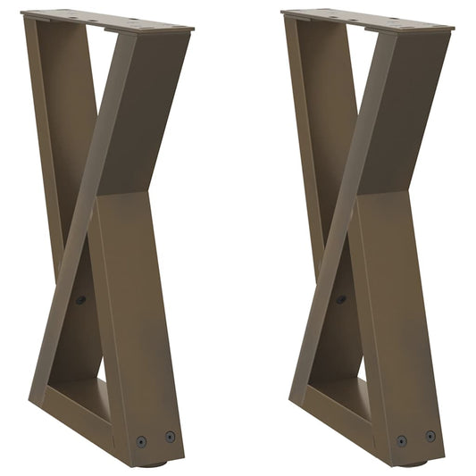 Coffee Table Legs 2 pcs Natural Steel 38x(42-43.3) cm Steel