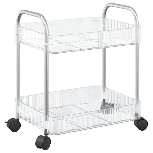 Storage Trolley 2-Tier Transparent 37x28x43.5 cm Acrylic