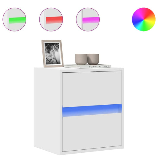 TV Wall Cabinet with LED Lights White 41x31x45 cm