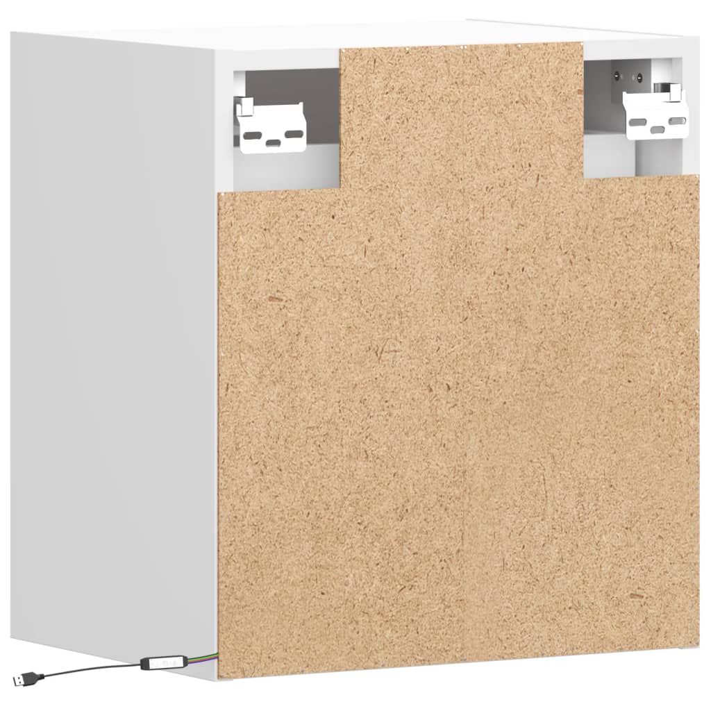 TV Wall Cabinet with LED Lights White 41x31x45 cm