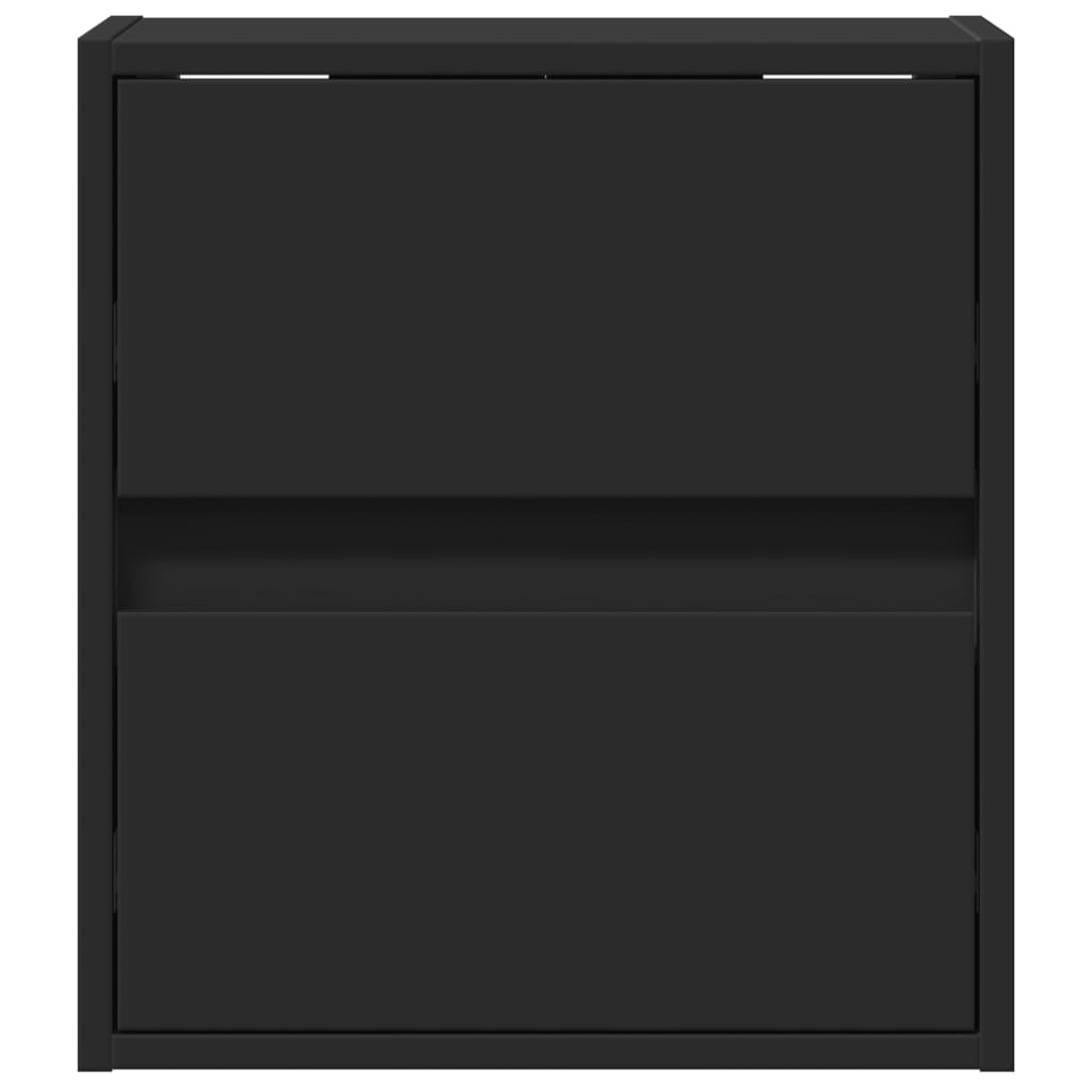 TV Wall Cabinet with LED Lights Black 41x31x45 cm