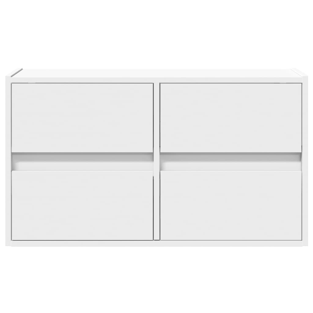 TV Wall Cabinet with LED Lights White 80x31x45 cm