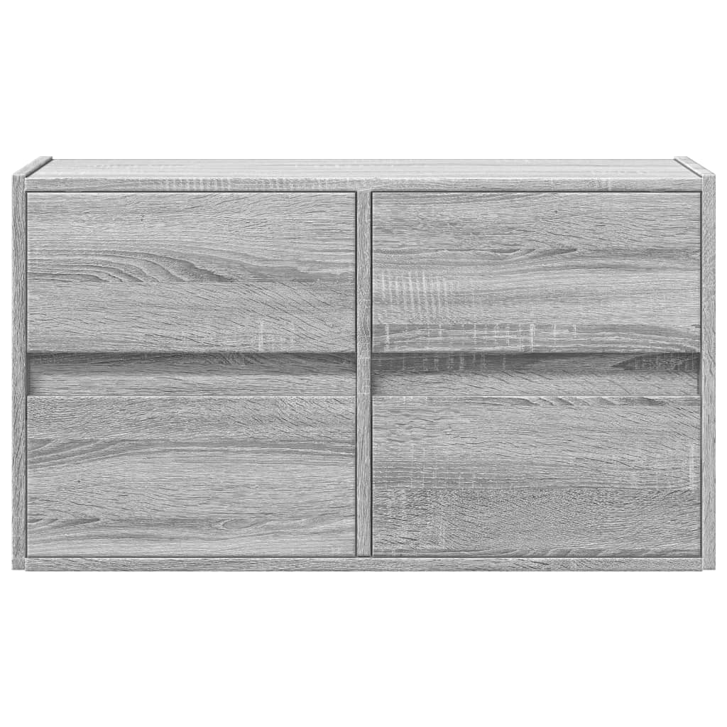 TV Wall Cabinet with LED Lights Grey Sonoma 80x31x45 cm