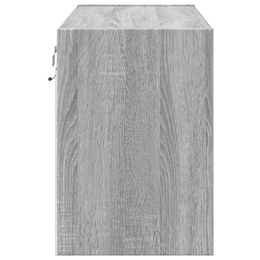 TV Wall Cabinet with LED Lights Grey Sonoma 80x31x45 cm