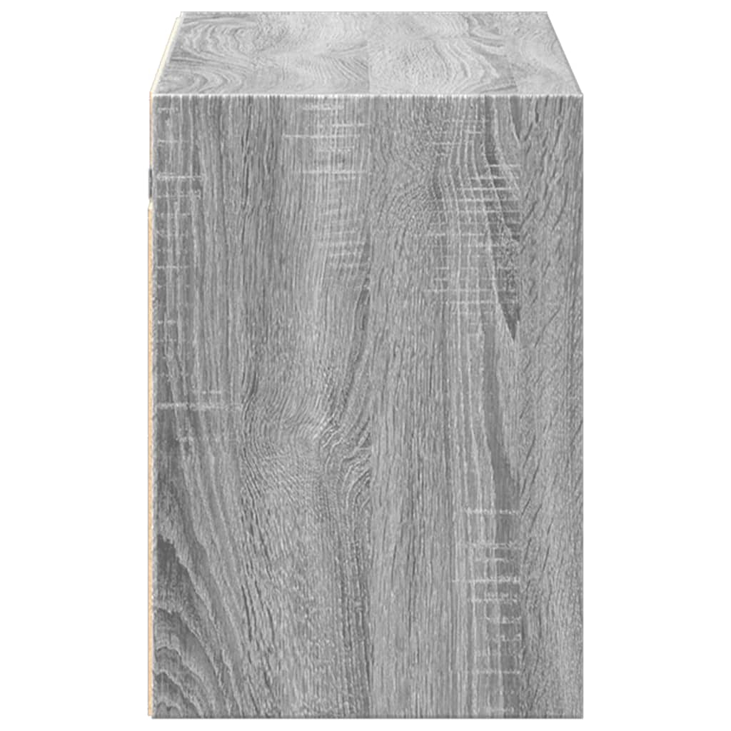 TV Wall Cabinet with LED Lights Grey Sonoma 100x31x45 cm