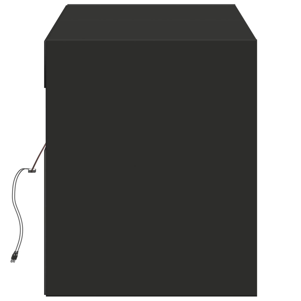 TV Wall Cabinet with LED Lights Black 140x31x38 cm