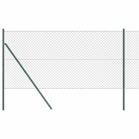Chainlink Fence Ground Fix 10 x 1 m PVC-Coated Steel Green Mesh