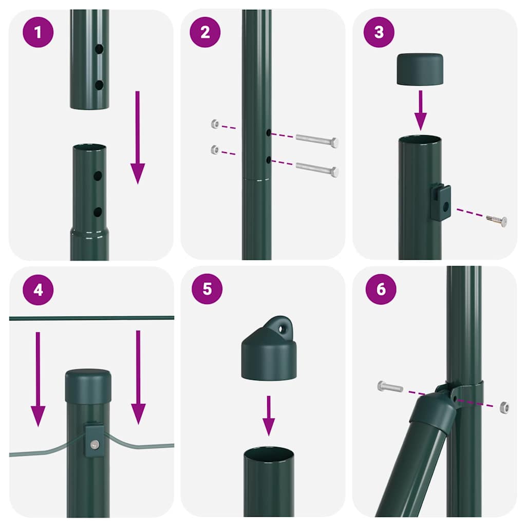 Chainlink Fence Ground Fix 10 x 1.4 m PVC-Coated Steel Green