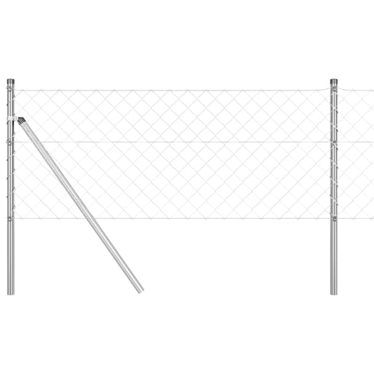 Chainlink Fence Ground Fix 25 x 0.8 m Galvanised Steel Silver