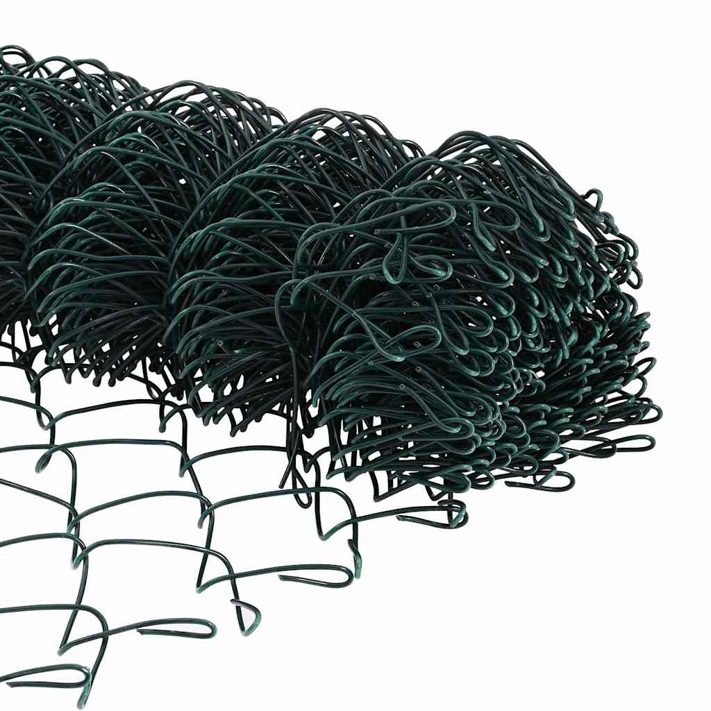 Chainlink Fence with Spikes 10 x 1 m PVC-Coated Steel Green