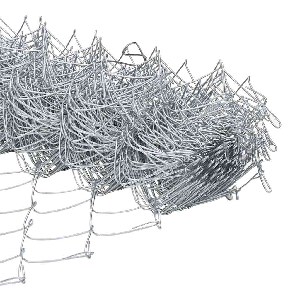 Chainlink Fence with Spikes 25 x 1 m Galvanised Steel Silver