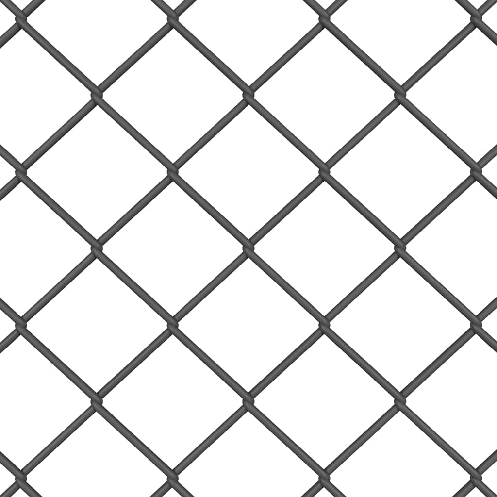 Chainlink Fence with Concrete Base 10 x 1.6 m PVC-Coated Steel