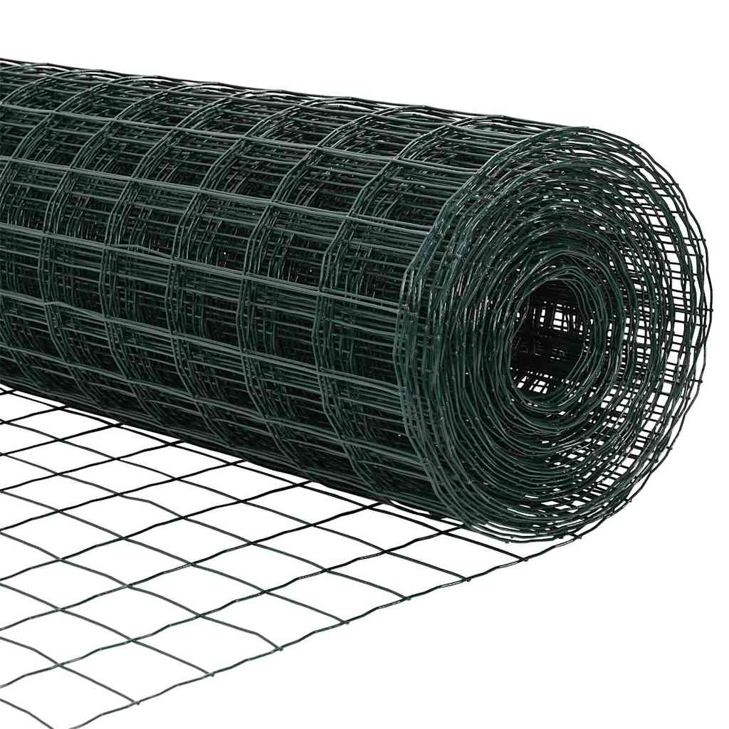 Euro Fence with Spikes 10 x 0.4 m PVC-Coated Steel Green Mesh