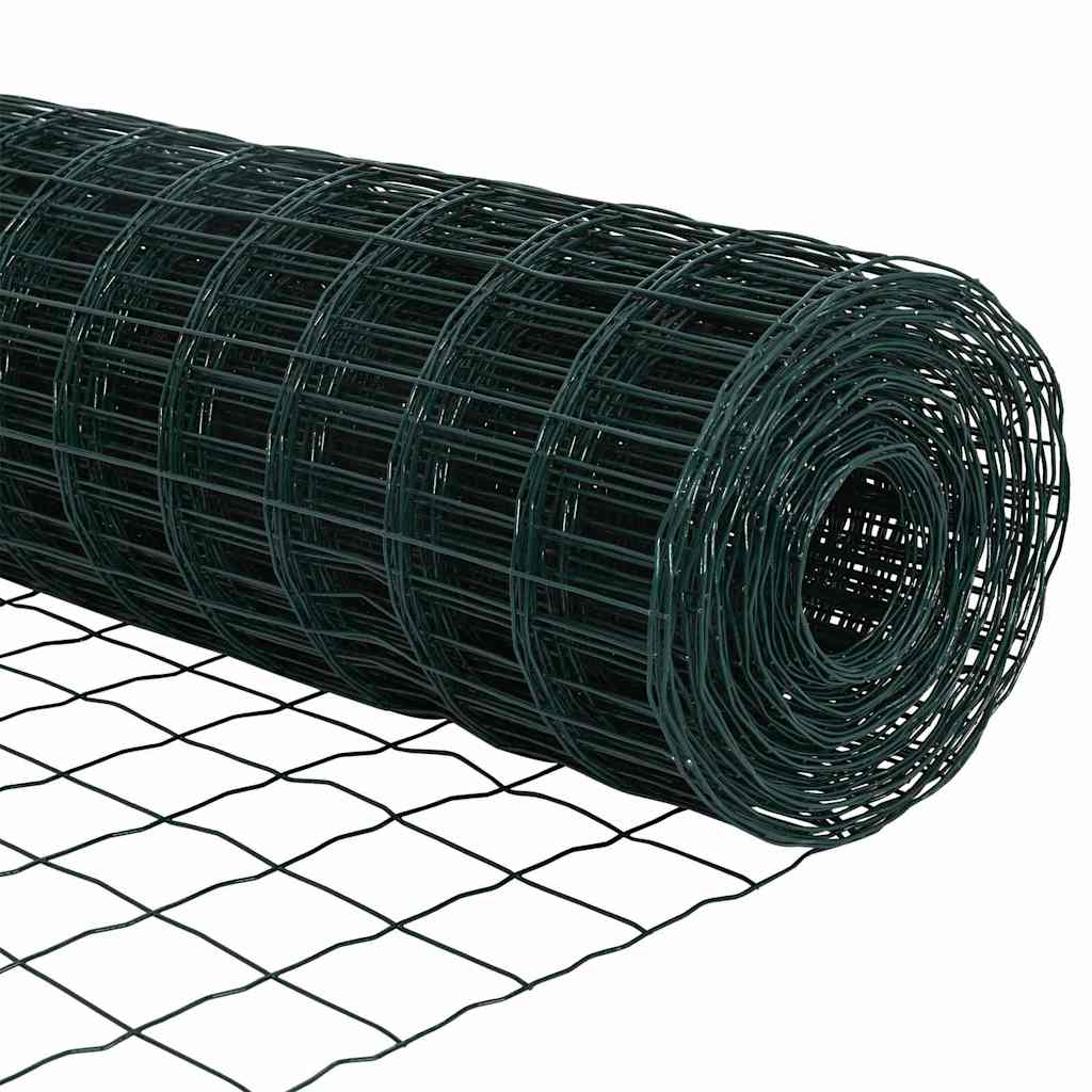 Euro Fence with Spikes 25 x 1.0 m PVC-Coated Steel Green Mesh