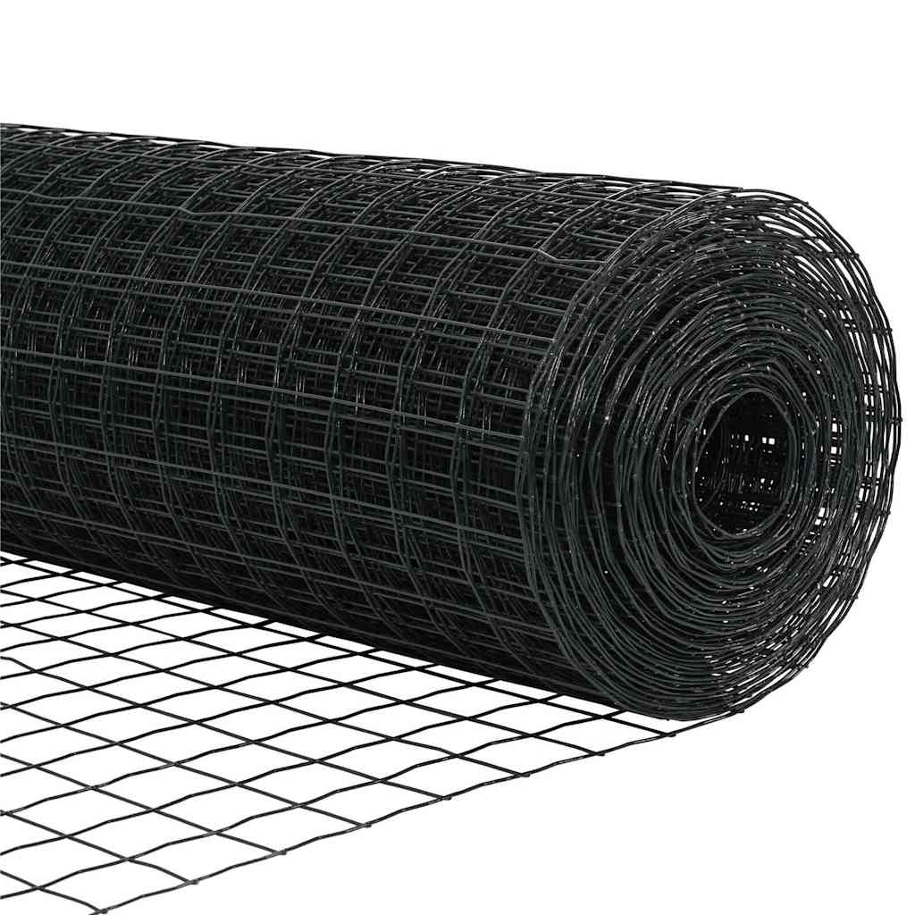 Euro Fence with Spikes 10 x 1.4 m PVC-Coated Steel Grey Mesh
