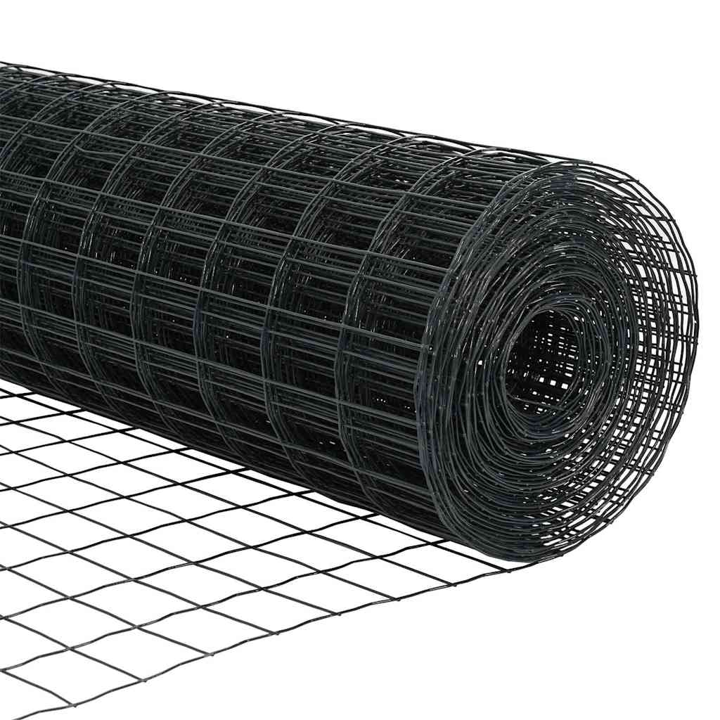Euro Fence with Spikes 10 x 1.6 m PVC-Coated Steel Grey Mesh