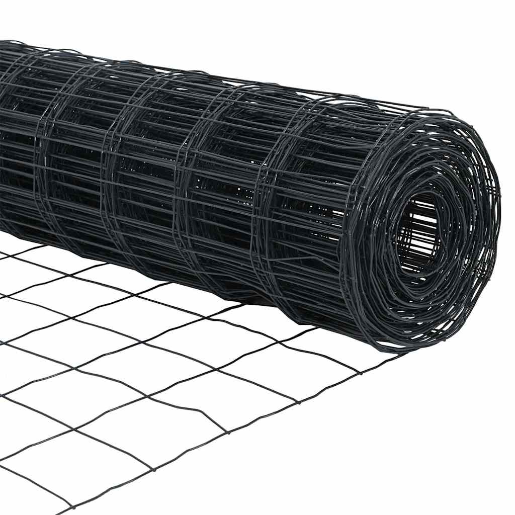 Euro Fence with Spikes 10 x 1.5 m PVC-Coated Steel Grey Mesh