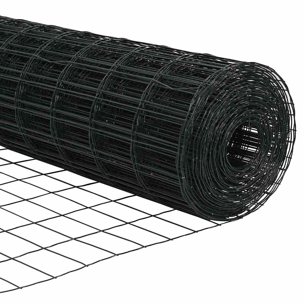 Euro Fence with Spikes 25 x 0.8 m PVC-Coated Steel Grey Mesh