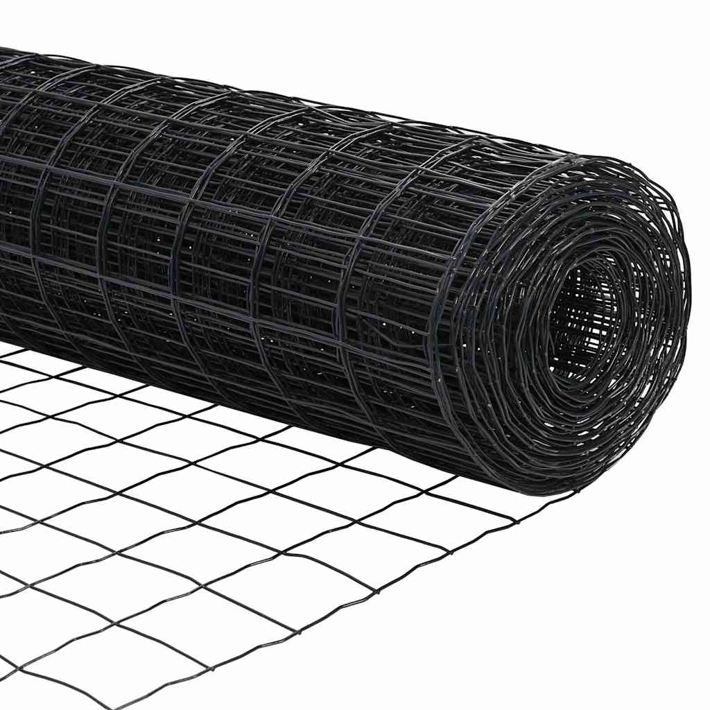 Euro Fence with Spikes 10 x 0.8 m PVC-Coated Steel Grey Mesh