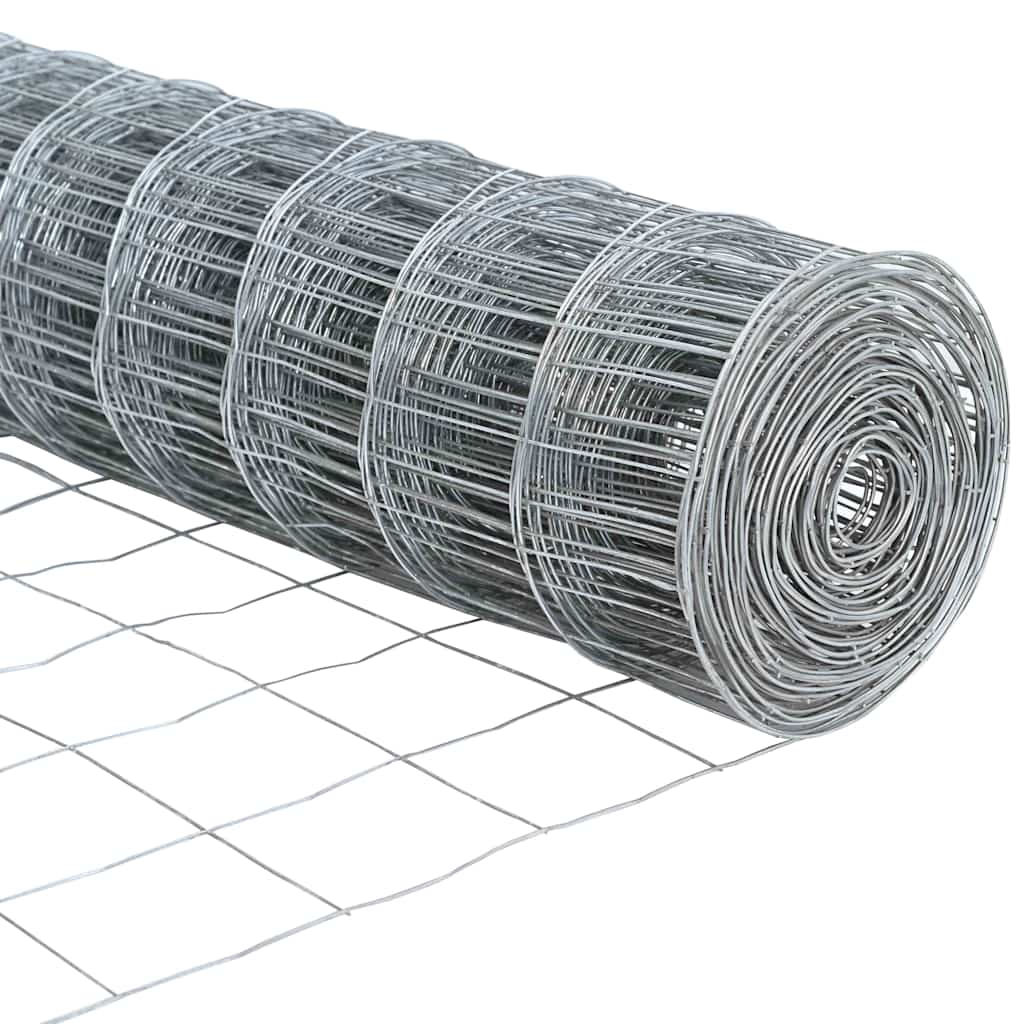 Outdoor Euro Fence with Spikes 10 x 1 m Galvanised Steel Silver