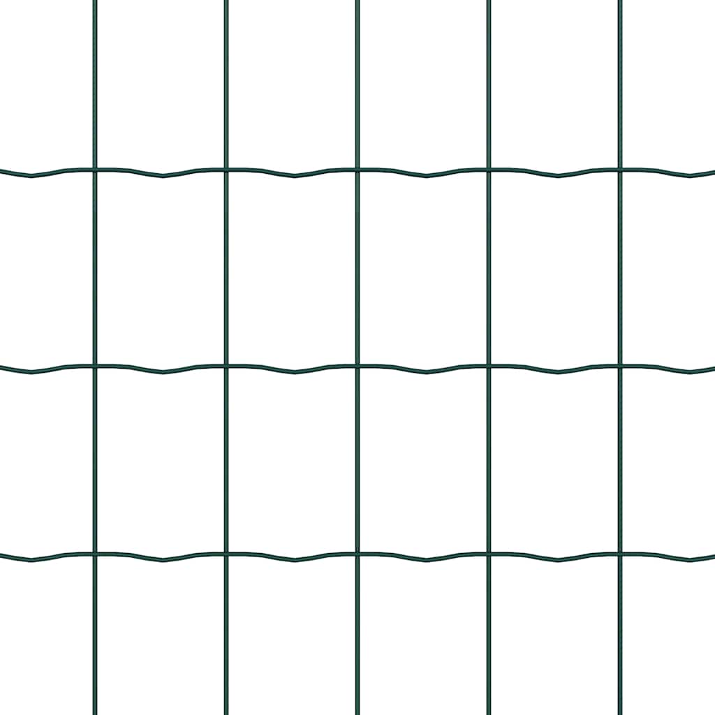 Euro Fence with Concrete Base 10 x 1.4 m PVC-Coated Steel Green
