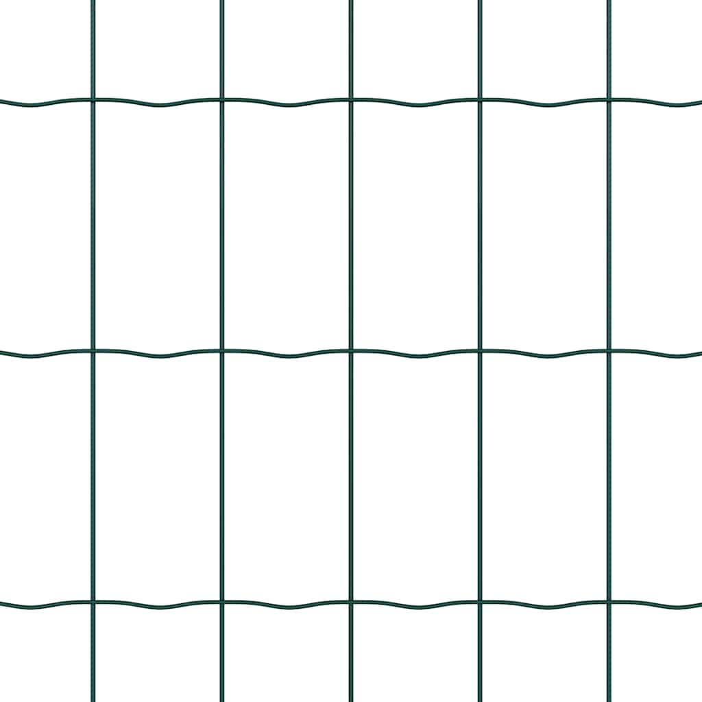 Euro Fence with Concrete Base 10 x 0.8 m PVC-Coated Steel Green
