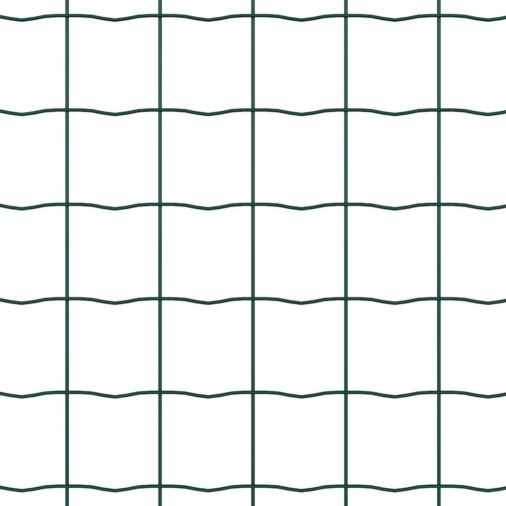 Euro Fence with Concrete Base 25 x 1 m PVC-Coated Steel Green