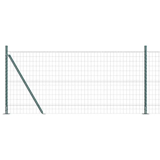 Euro Fence with Concrete Base 25 x 1 m PVC-Coated Steel Green
