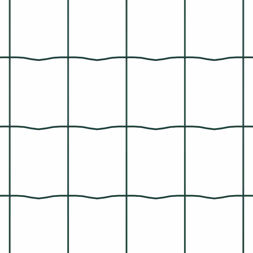 Euro Fence with Concrete Base 25 x 0.4 m PVC-Coated Steel Green