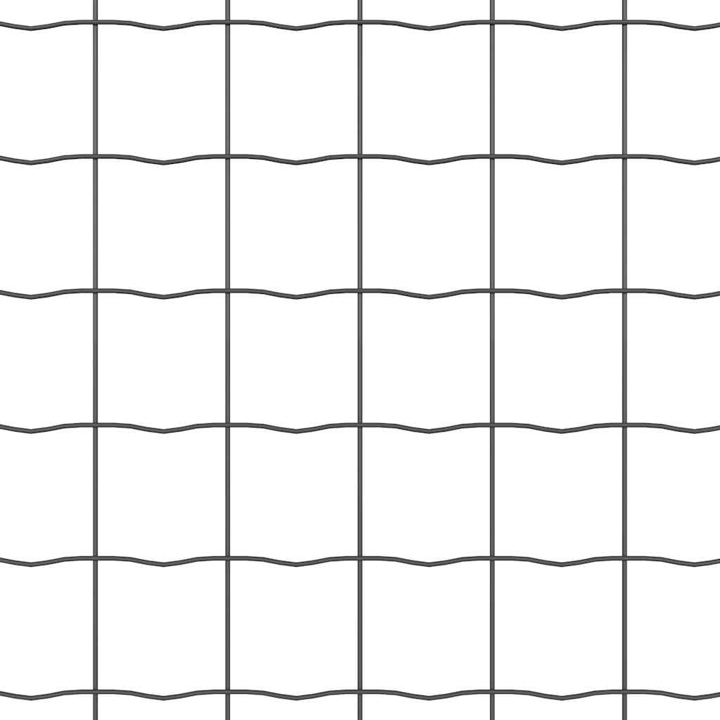 Euro Fence with Concrete Base 10 x 1.5 m PVC-Coated Steel Grey