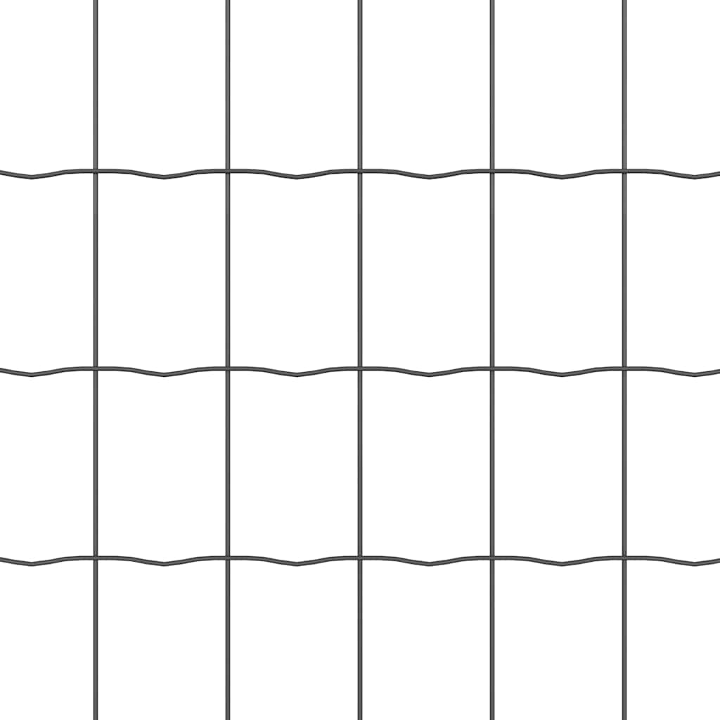 Euro Fence with Concrete Base 10 x 0.4 m PVC-Coated Steel Grey