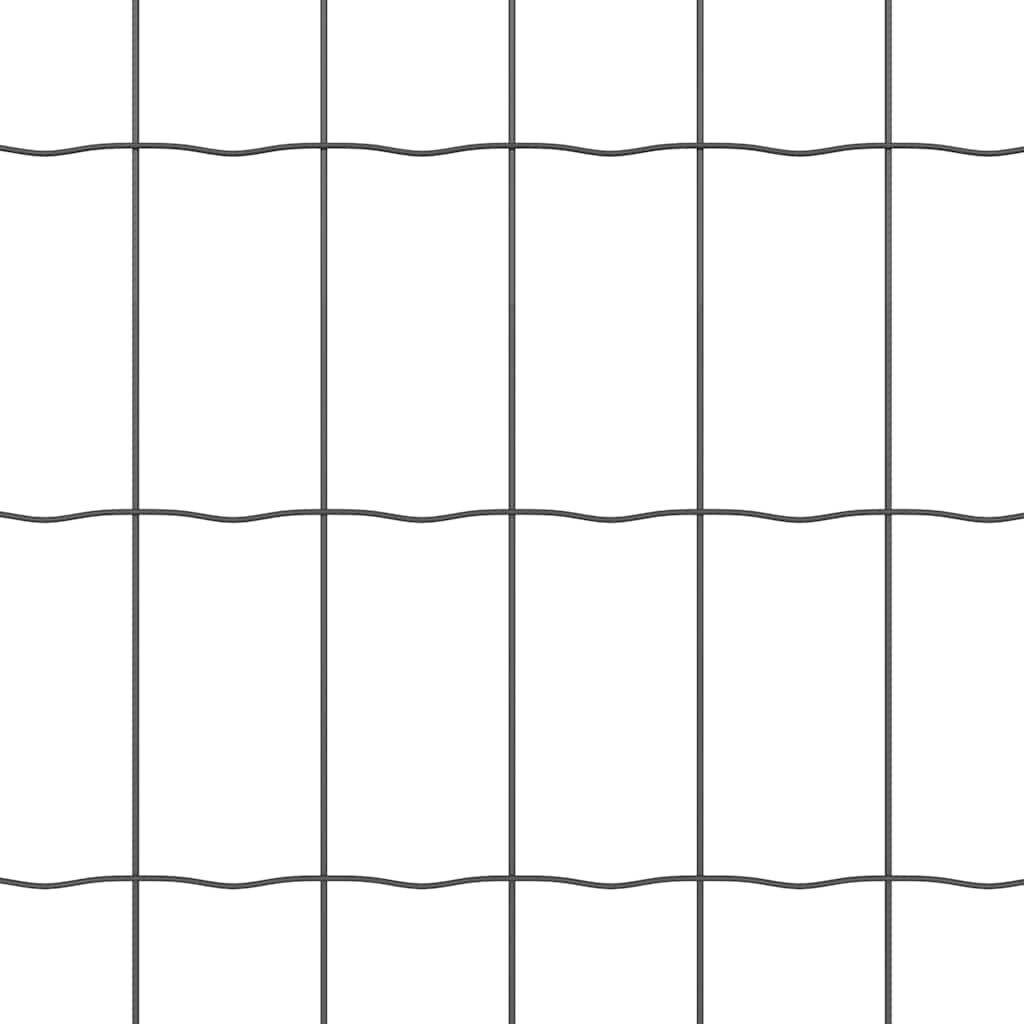 Euro Fence with Concrete Base 10 x 1.4 m PVC-Coated Steel Grey