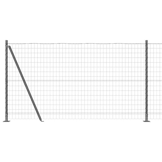 Euro Fence with Concrete Base 25 x 1.2 m PVC-Coated Steel Grey
