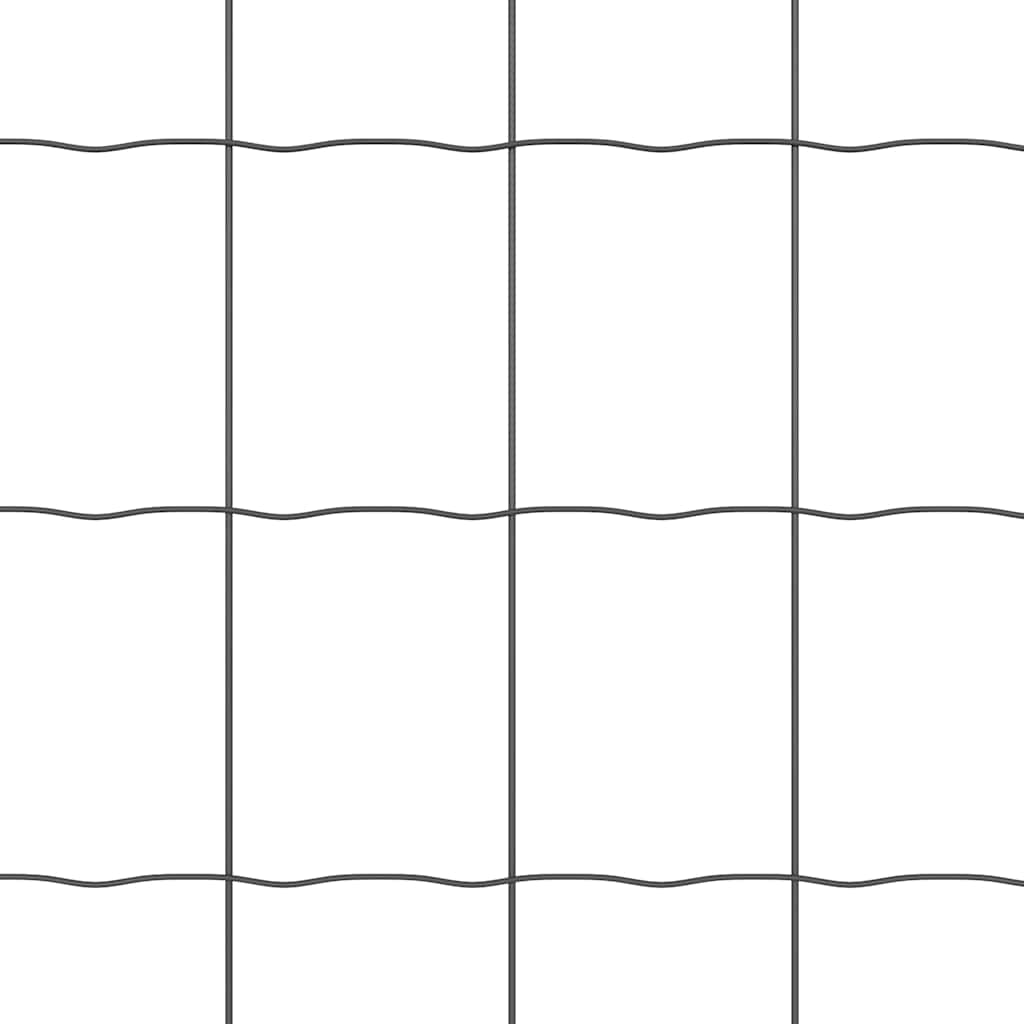 Euro Fence with Concrete Base 25 x 0.4 m PVC-Coated Steel Grey