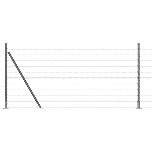 Euro Fence with Concrete Base 25 x 0.8 m PVC-Coated Steel Grey