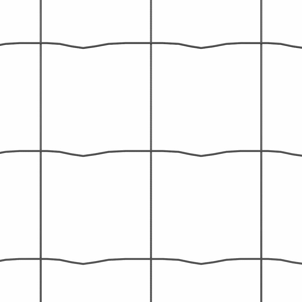 Euro Fence with Concrete Base 25 x 1 m PVC-Coated Steel Grey